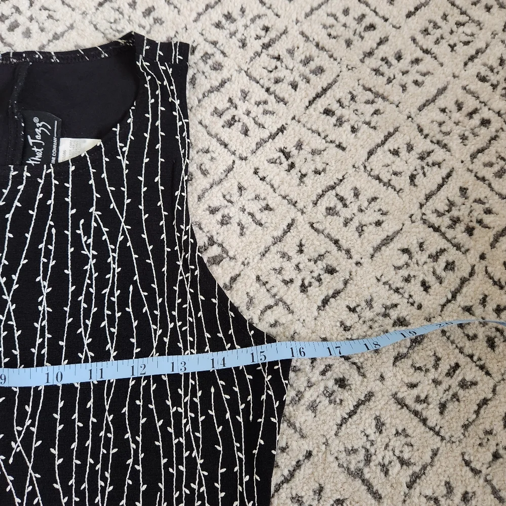 All That Jazz Vintage Mini Dress 90's Black White Slinky Sexy Goth Stretch S - Picture 7 of 13